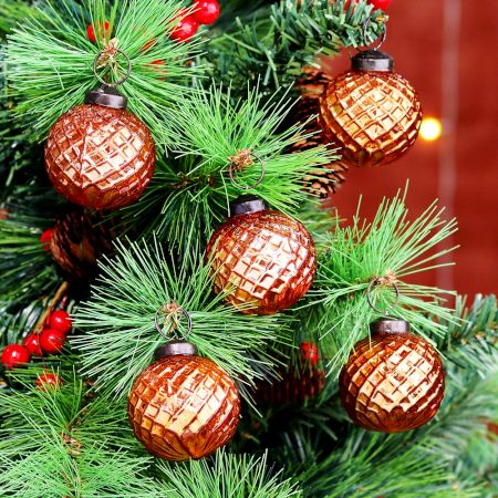 12 Pieces Modern Glass Christmas Hanging Ornaments For Tree Decoration