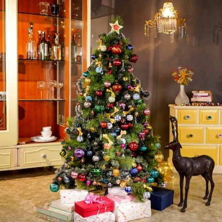12 Pieces Modern Glass Christmas Hanging Ornaments For Tree Decoration 