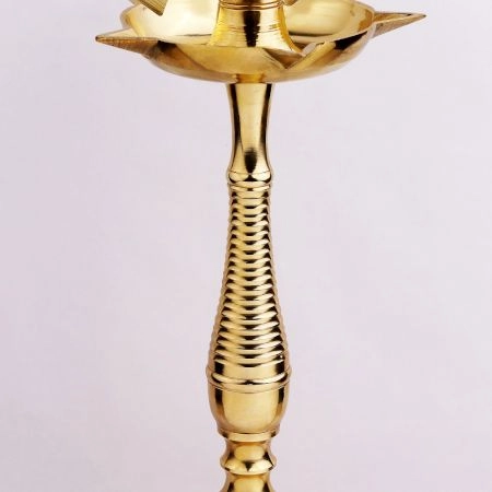 Premium Peacock Brass Oil Lamp for Home and Temple Decor