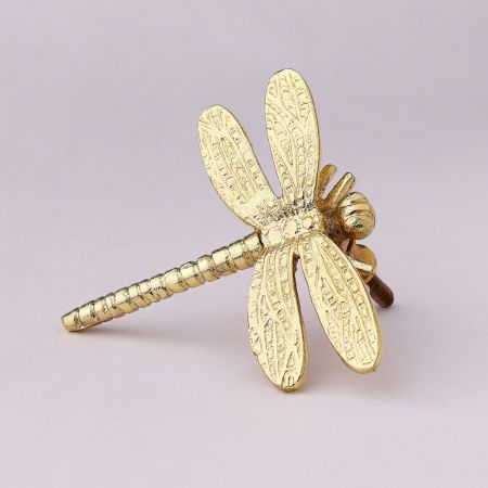Modern Golden Dragonfly Premium Metal Wall Hook