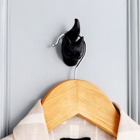 Modern Decorative Black Fox Face Iron Wall Hook