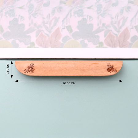 Natural Wooden Bee Door Handles (8 Inches)