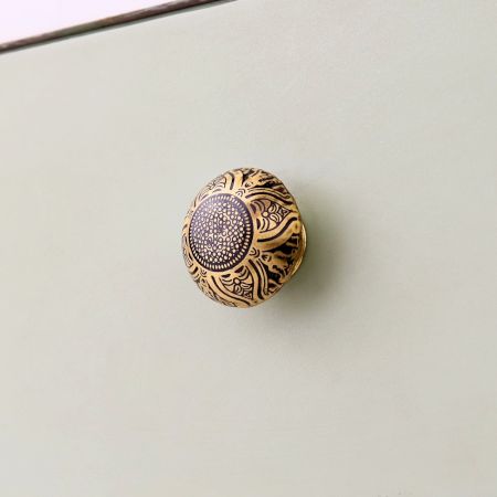 Modern Brass Floral Drawer Knobs