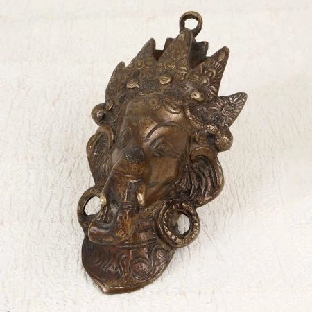 Traditional Brass Lord Ganesha Head Plate for Wall Hanging