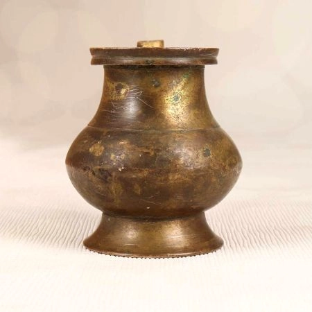 Handmade Traditional Brass Holy Water Pot with Spout for Prayer Room