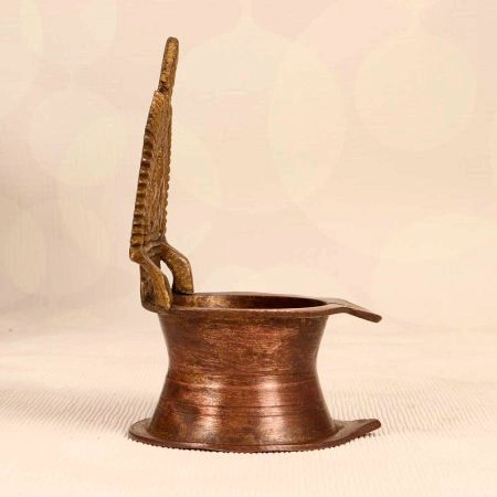 Indian Traditional Brass Gaja Lakshmi Oil Lamp for Rituals