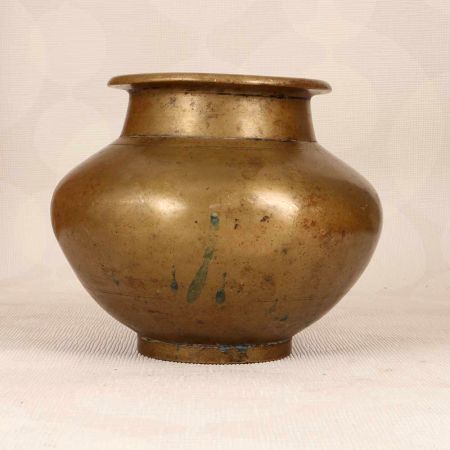 Indian Handmade Brass Holy Water Pot in Vintage Finish