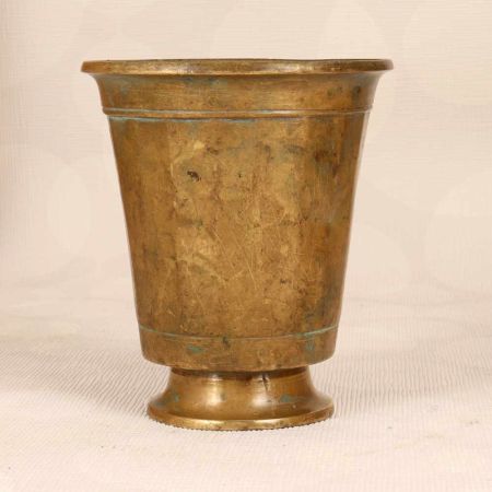 Vintage Brown Finish Brass Water Cup for Auspicious Occasions