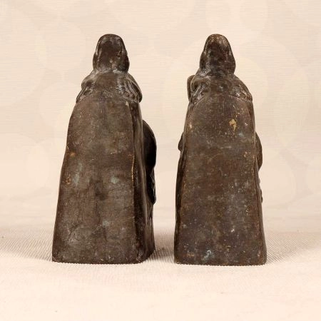 Handmade Vintage Finish Brass Frog Bookends in Set of 2