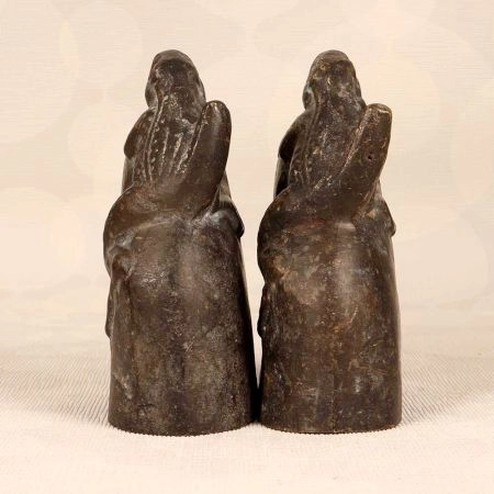 Handmade Vintage Finish Brass Frog Bookends in Set of 2