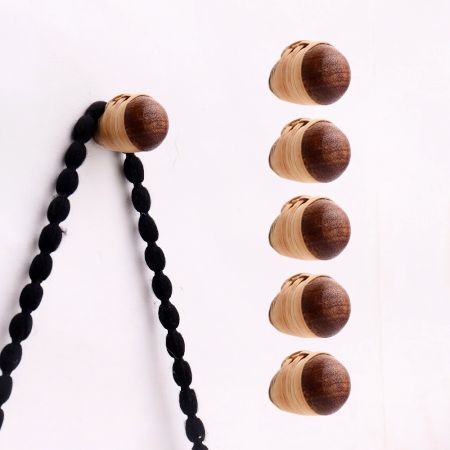 Modern Rattan Natural Wall Hooks-6 Pieces