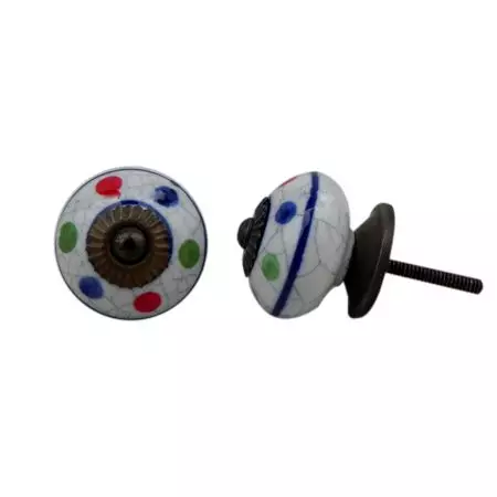 Mixed Dot Crackle Ceramic Wardrobe Knob