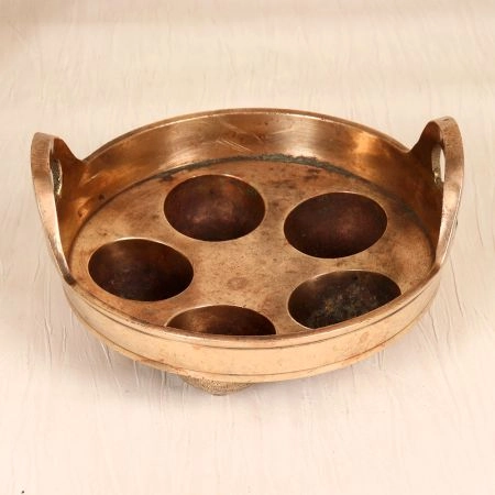 Handcrafted Vintage Brass Idli Cooking Utensil for Collection