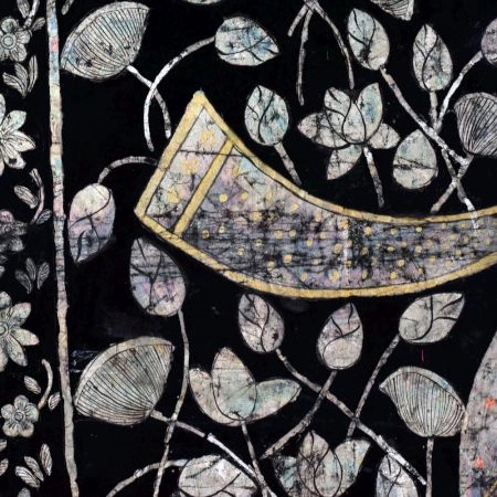 Lord Shrinathji Cloth Pichwai Painting in Golconda Art for Home Decoration