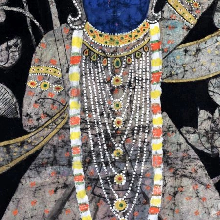 Lord Shrinathji Cloth Pichwai Painting in Golconda Art for Home Decoration