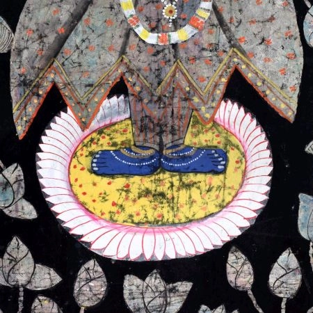 Lord Shrinathji Cloth Pichwai Painting in Golconda Art for Home Decoration
