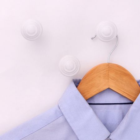 White Solid Ceramic Wall Hooks-3 Pieces