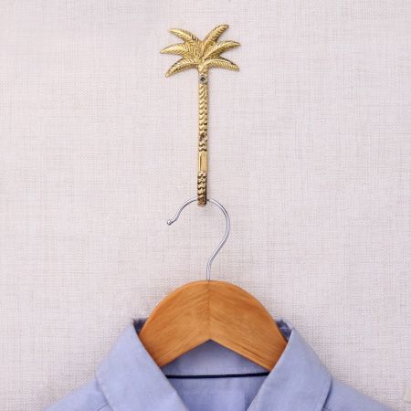 Golden Brass Tree Wall Hook For Hanging