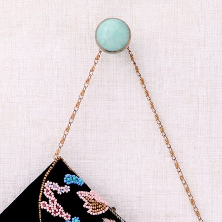 Sea Green Crackle Ceramic Wall Hook