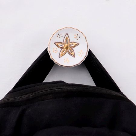 Golden Flower Ceramic Wall Hook