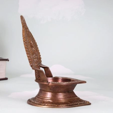Indian Traditional Finest Brass Gaja Laxmi Oil Lamp for Decor