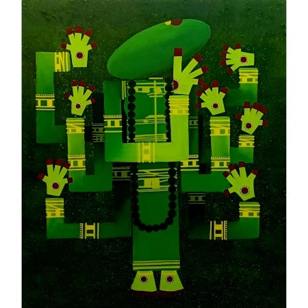 Shakti: Tribal Form of Devi Maa Canvas Painting 30 x 36 Inches