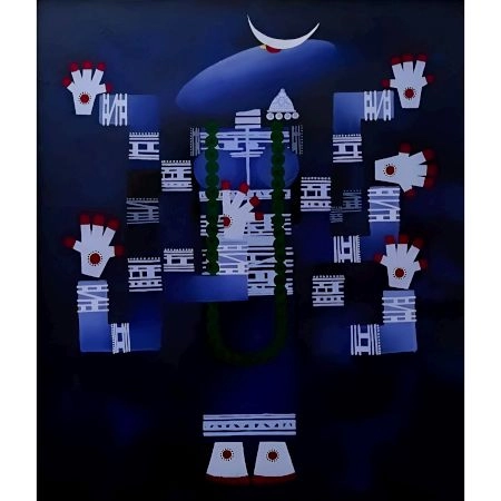 Devi Kali Acrylic Canvas Painting by Artist Harsh Wardhan Bhilala 30 x 36 Inches