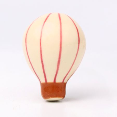 Pink Ceramic Hot Air Balloon Modern Kids Drawer Knob