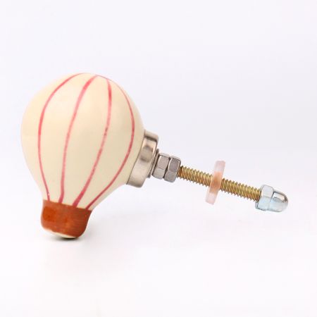 Pink Ceramic Hot Air Balloon Modern Kids Drawer Knob