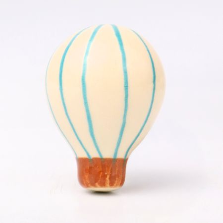 Blue Ceramic Hot Air Balloon Modern Kids Drawer Knob