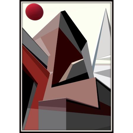 Architectures of Tension Digital Artwork on Canvas by Artist Suparna Sen in Set of 3