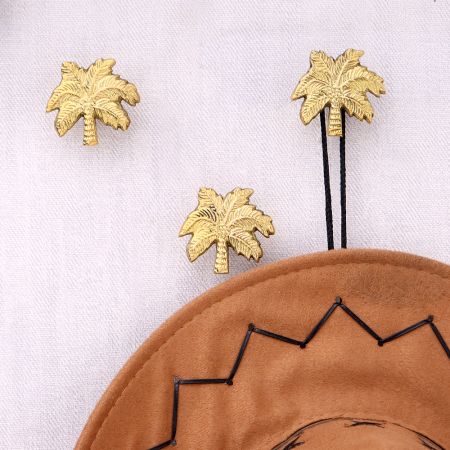 Golden Brass Tree Shaped Wall Hooks -3 Pieces