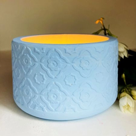 Blue Cemented Candle Holder/Tea Light Holder for Decoration