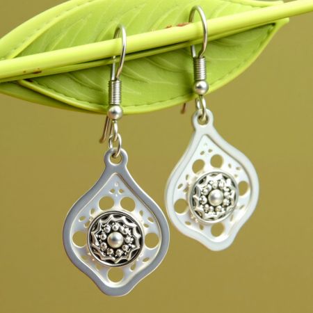 Silver Oxidized plated dangle earring, Brass wholesale Jewelry