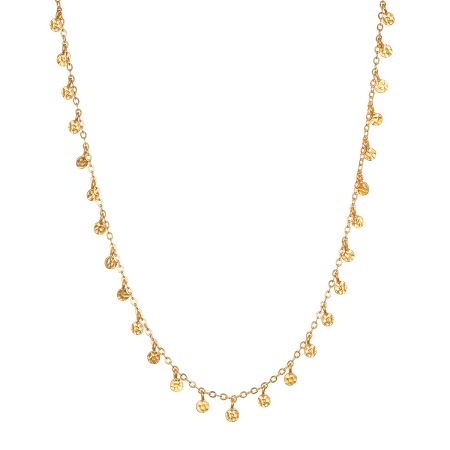 Hammered Round Disc necklace, Brass with 22k gold plated necklace for women, Handmade jewelry