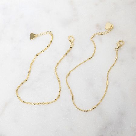 Two Delicate Bracelets Set, Dainty Bracelet Set, Two Minimalist Bracelets