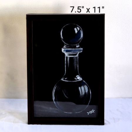 The Pawn – Soft Pastels Still Life on Black Paper by Artist Dimpana | 7.5 x 11 Inches