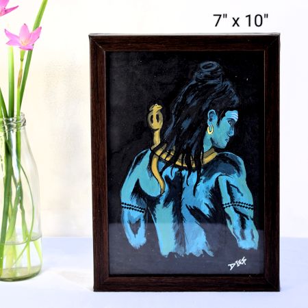 Divine Silence – Lord Shiva Acrylic Painting on Paper by Artist Dimpana | 7 x 10 Inches