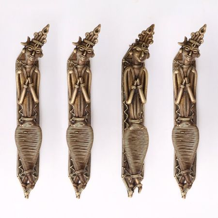 Tribal Lady Brass Door Handles- Pack of 4