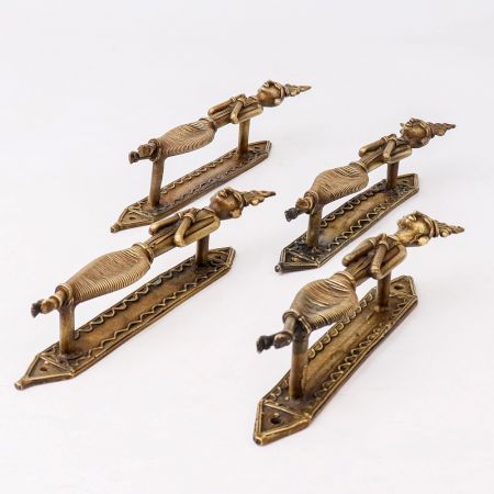 Tribal Lady Brass Door Handles- Pack of 4