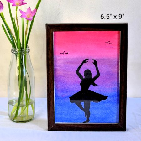 Dancing Girl – Watercolor Silhouette Illustration on Paper by Artist Dimpana | 6.5 x 9 Inches
