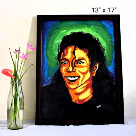 Michael Jackson – Graphical Illustration Portrait on Paper by Artist Dimpana | 13 x 17 Inches
