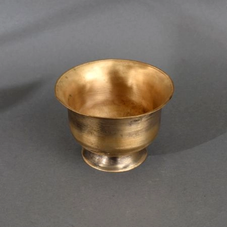 Brown Brass Holy Kumkum Pot for Hindu Rituals