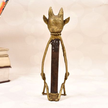 Tribal Vintage Folk Brass Iron Animal Head Figure for Decor