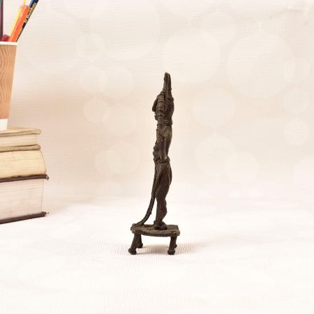 Handmade Folk Brass Tribal Lord Shiva Statue for Decoration