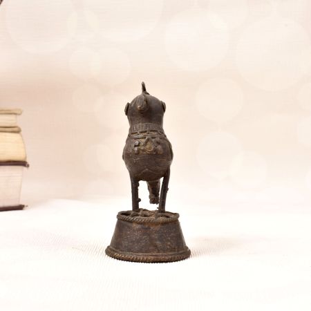 Tribal Folk Brass Handmade Peacock Statue for Home Decor