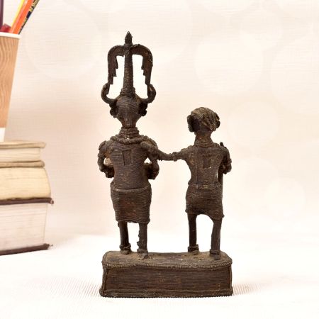 Handmade Finest Brass Two Man Figure in Tribal Art for Decor