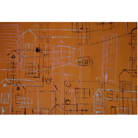 Cityscape – Urban Blueprint | Oil on Canvas by Artist B. Manikanta