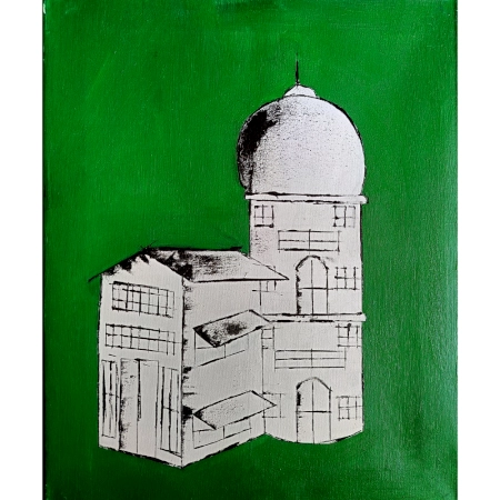 Cityscape – Dome of Silence | Oil on Canvas by Artist B. Manikanta
