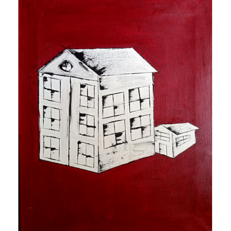 Cityscape – Isolated Forms | Oil on Canvas by Artist B. Manikanta